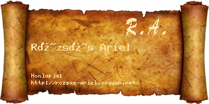 Rózsás Ariel névjegykártya